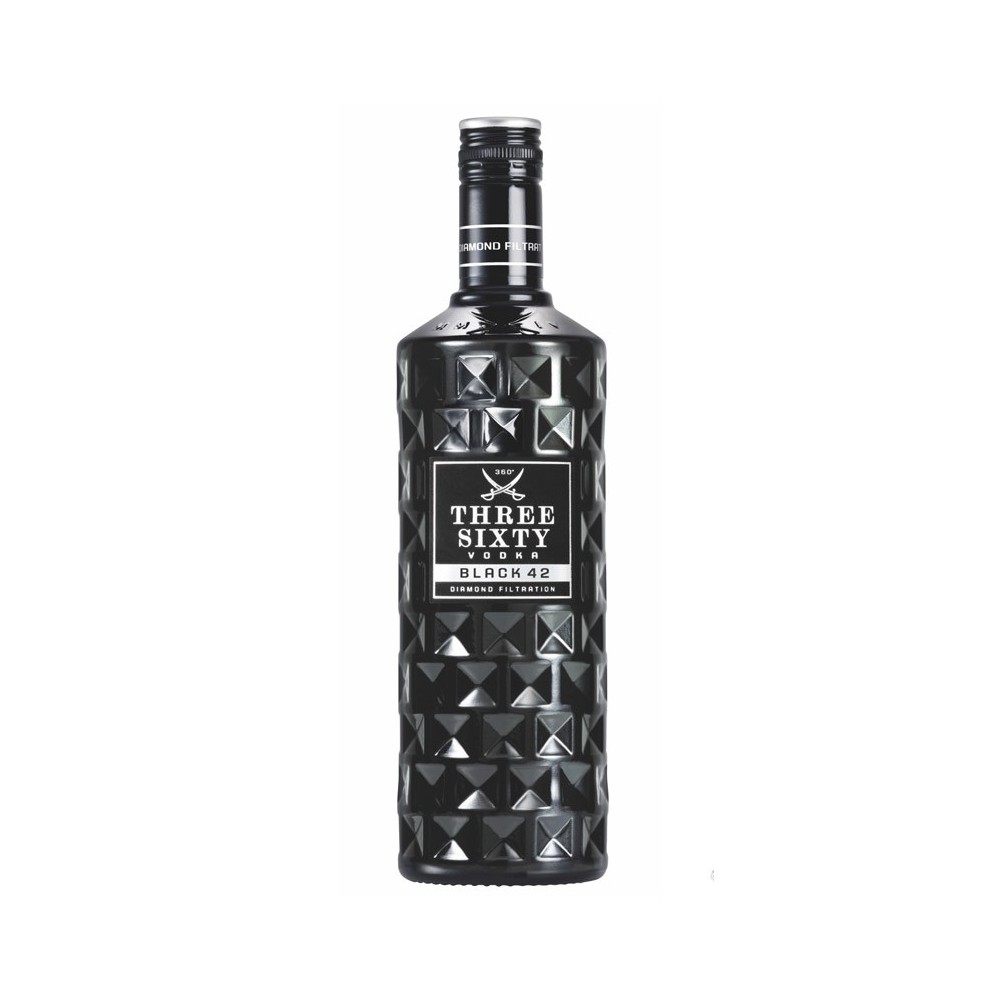 Three Sixty vodka black 42 - bottiglia da cl 70